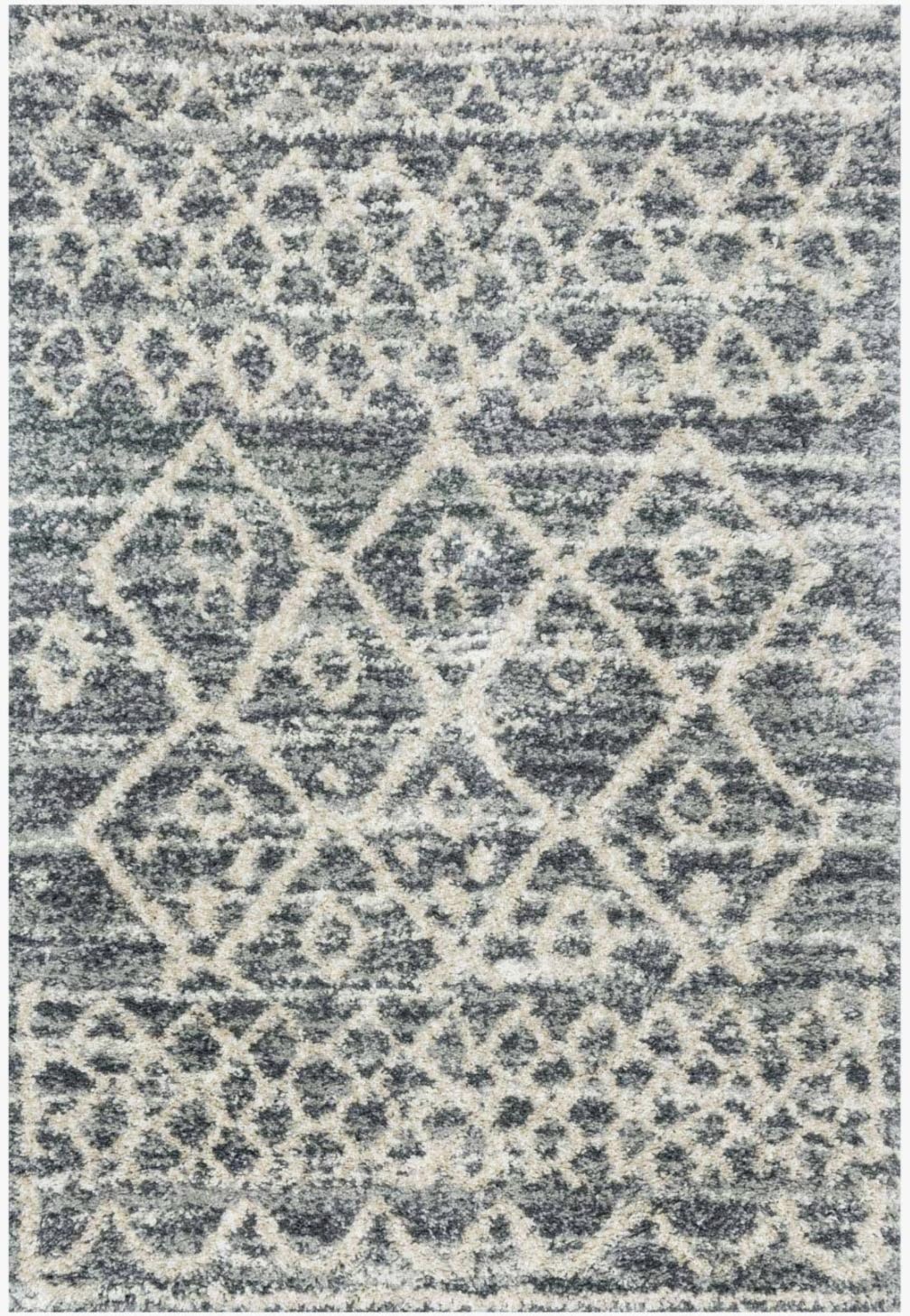 5'-3 x 7'-6 Loloi Quincy Shag Collection Area Rug Graphite/Beige 